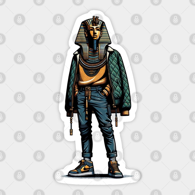 Swag Boy Pharaoh King Tut Sticker by BLKPHNX DESIGNS